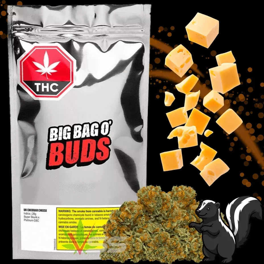 Big Bag O' Buds UK Cheddar Cheese Indica Flower-28g
