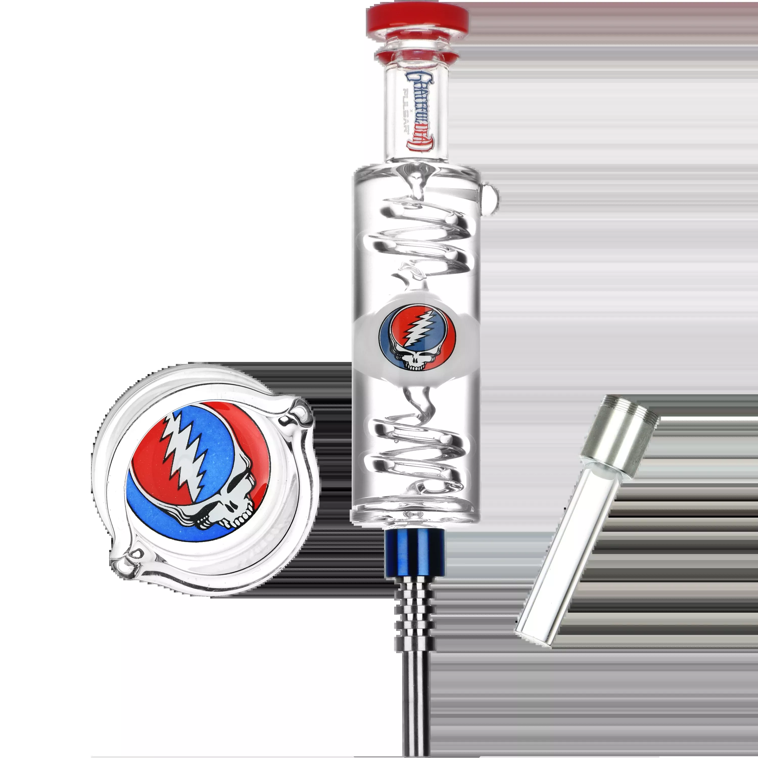 Grateful Dead x Pulsar Glycerin Dab Straw & Dab Dish | Stealie